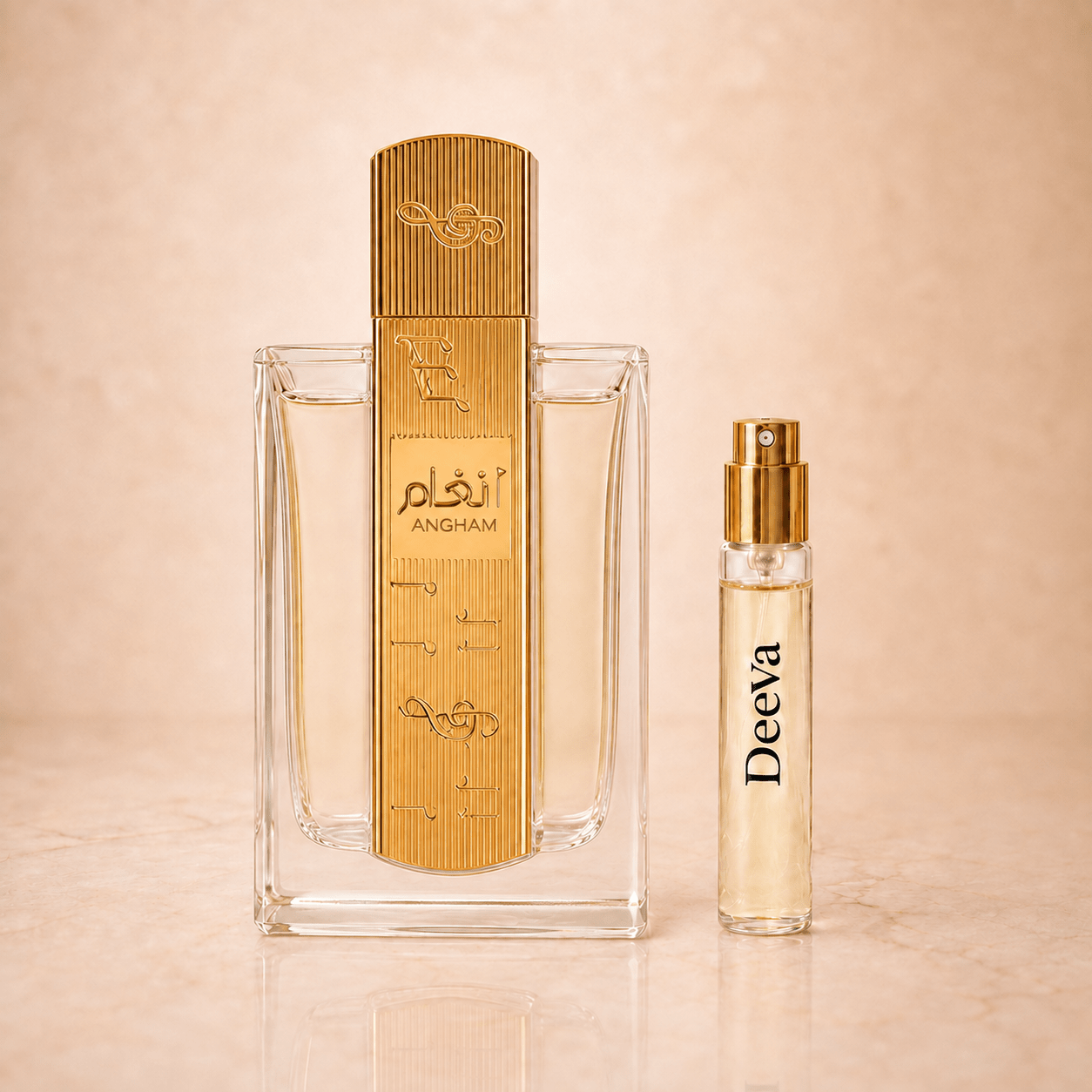 Lattafa Angham Unisex EDP mėginukas 5 ml - arabiški KVEPALAI ir rankų darbo PAPUOŠALAI