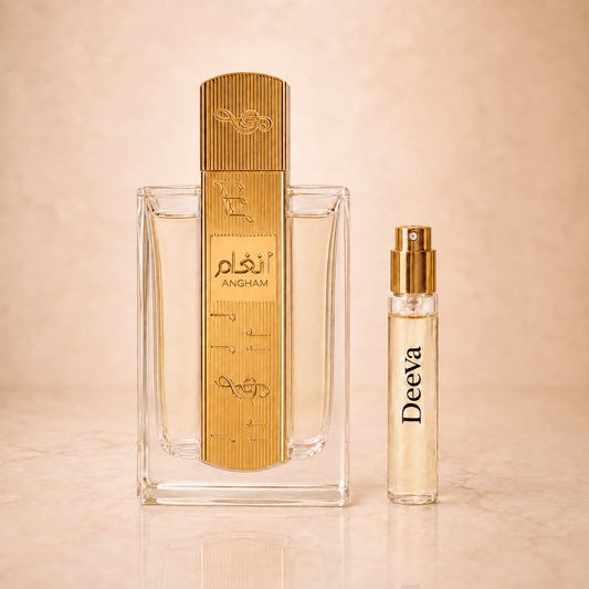 Lattafa Angham Unisex EDP mėginukas 5 ml - arabiški KVEPALAI ir rankų darbo PAPUOŠALAI