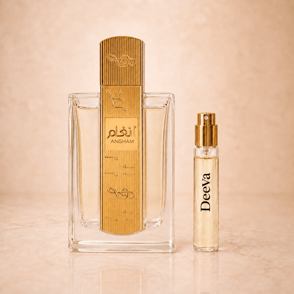 Lattafa Angham Unisex EDP mėginukas 5 ml - arabiški KVEPALAI ir rankų darbo PAPUOŠALAI