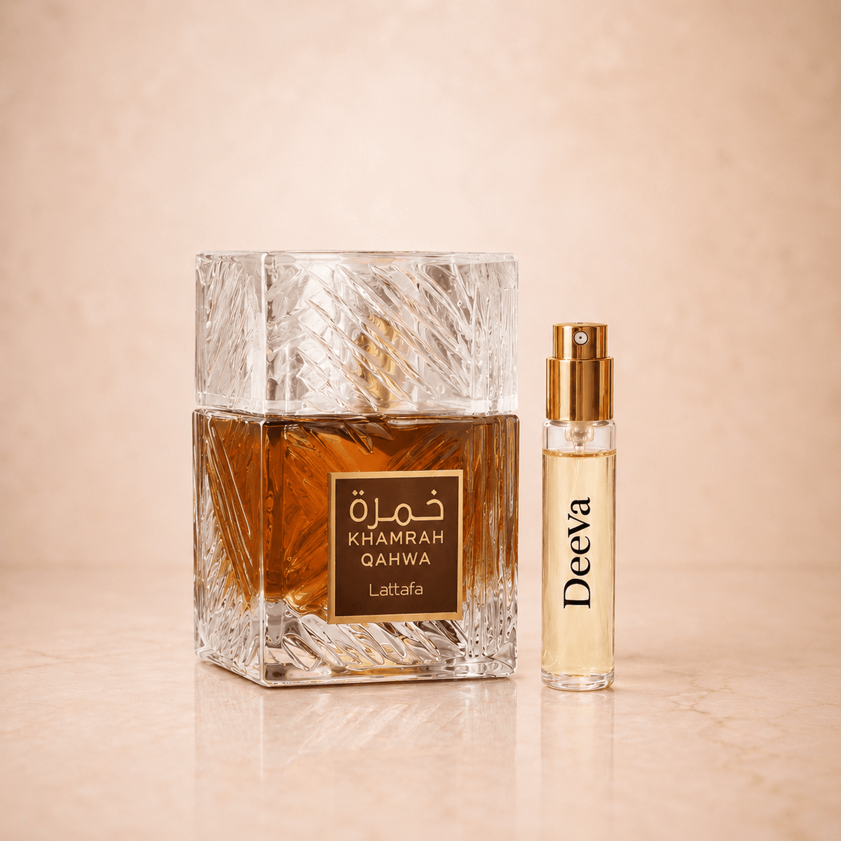 Lattafa Khamrah Qahwa Unisex EDP mėginukas 5 ml - arabiški KVEPALAI ir rankų darbo PAPUOŠALAI