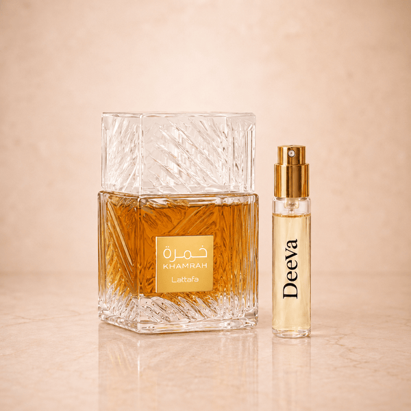 Lattafa Khamrah Unisex EDP mėginukas 5 ml - arabiški KVEPALAI ir rankų darbo PAPUOŠALAI